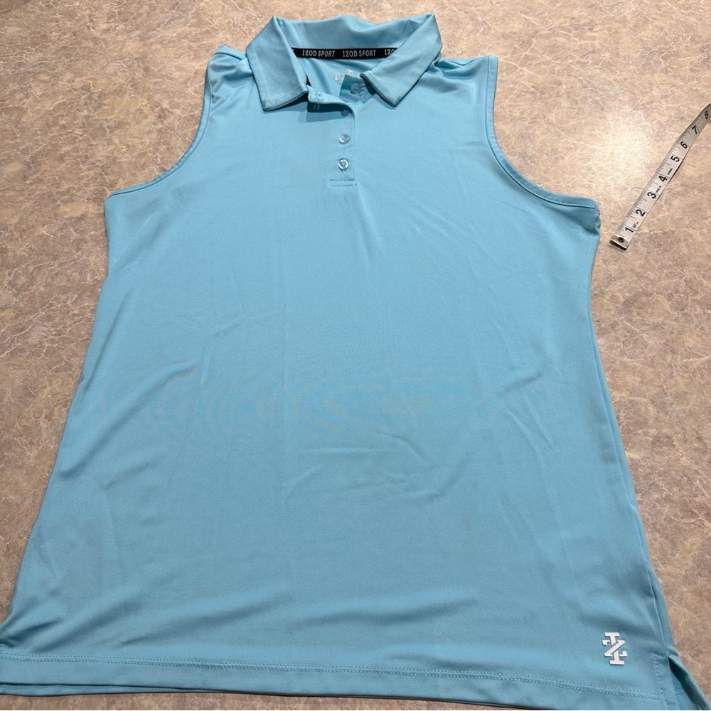 Women's Blue Sleeveless Polo Tank Top